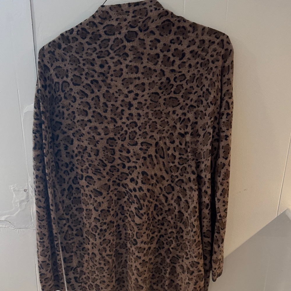 Magaschoni Taupe & Black Leopard Cashmere Cardigan - Picture 4 of 4